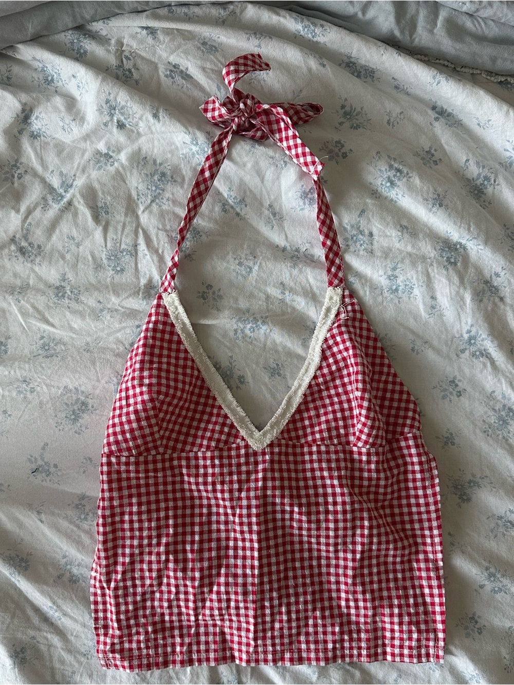 Edikted Red Gingham Halter Crop Top - Women